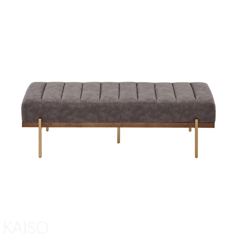 Banc rembourré avec repose-pieds capitonné