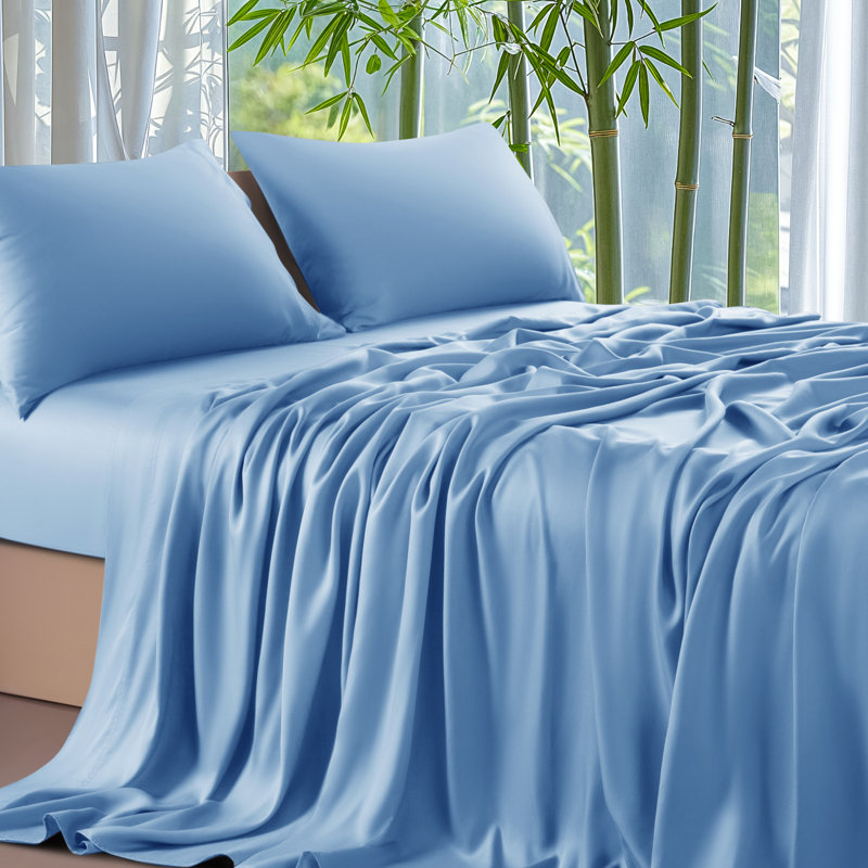 Bamboo Sheet Set, Lake Blue, Full Sheet Case Pack with 3 Additional Pieces