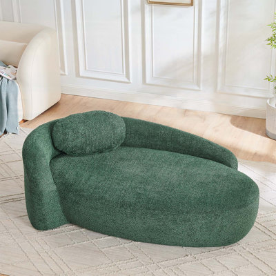 Canapé paresseux moderne simple ovale avec accoudoirs latéraux et coussin pour espaces compacts