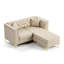 Canapé Chesterfield modulaire 2 places, canapé en similicuir avec capitonnage à boutons fait à la main, accoudoirs garnis de métal et pieds minces en métal, comprend 2 coussins-694189385