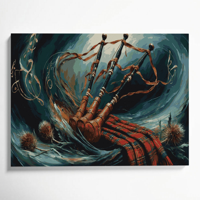 Art musical sur toile noire, H 11 po x l 14 po