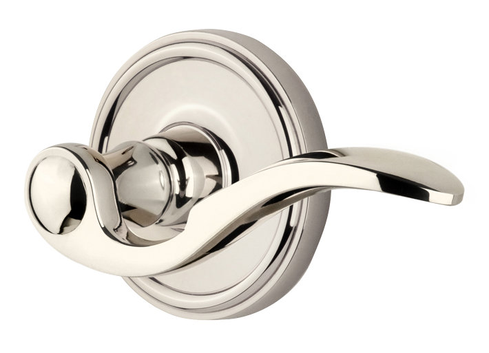 Rosette Grandeur Georgetown avec levier Bellagio, 2-3/4", Bronze intemporel, Droitier