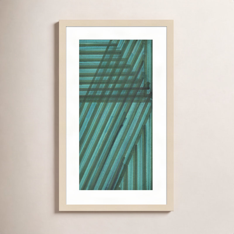 Verona Line Study Blue par Charles Mcmullen - Reproduction d'art graphique sur papier encadré, H 19 po x l 12 po