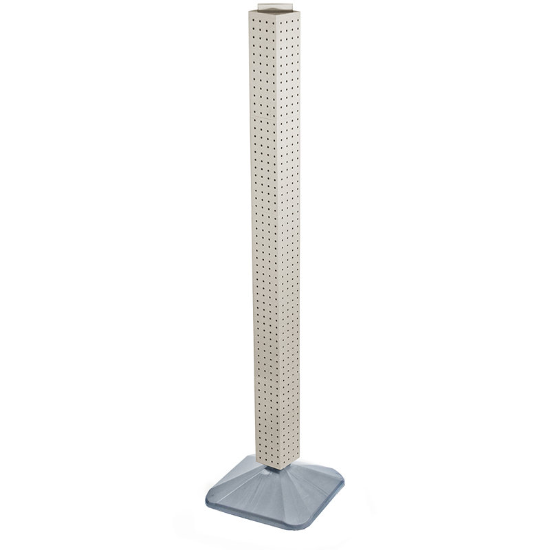 Four-Sided Pegboard Tower Floor Display on Revolving Base. Spinner Rack Tower. Panel Size: 4"W x 60"H