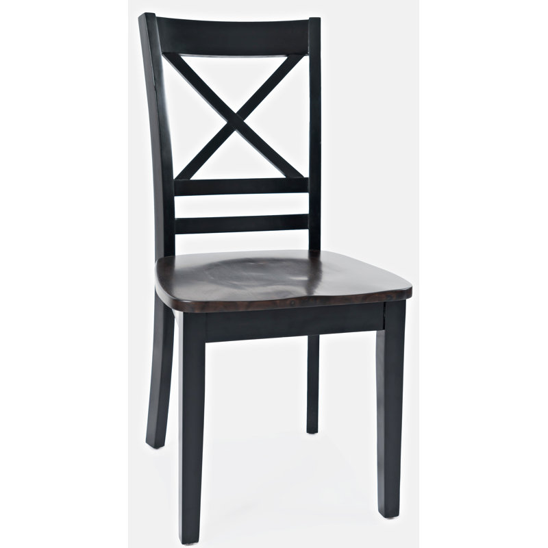 Chaise d'appoint en bois massif Paulis, Noir