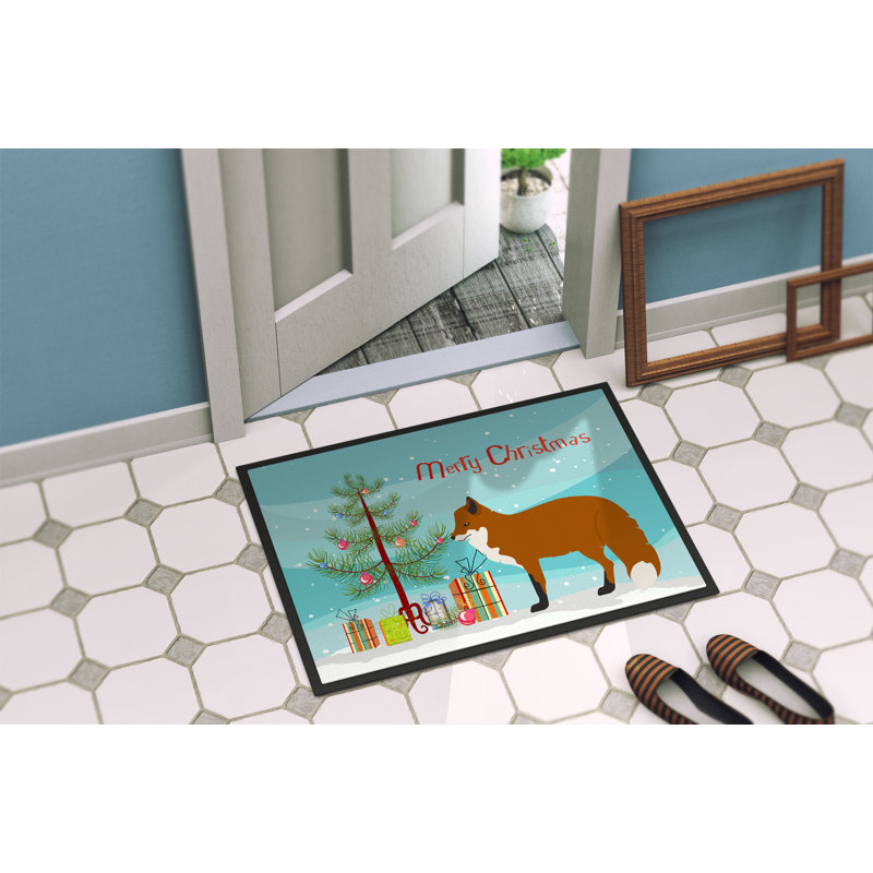 Travis Non-Slip Christmas Outdoor Doormat, 0.25" H x 27" W x 18" D