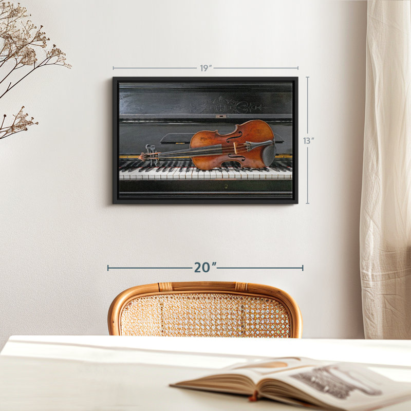 Violon piano, reproduction sur toile, H 13 po x l 19 po