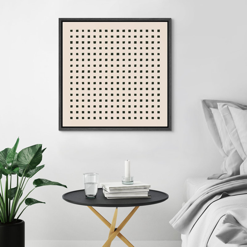 Décoration Mid-Century à motif géométrique abstrait et minimaliste, détente / calme, Noir, H 24 po x l 24 po x P 1,5 po