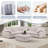 Aldora U Shape 6 Piece Upholstered Sectional Sofa Cloud Couch With Removable Ottoman  Living Room Sets-1820578354