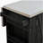 Outdoor kitchen island made of pine wood, with a stainless steel roof, ample storage space, towel and spice racks, spiral wine opener, black-296518013