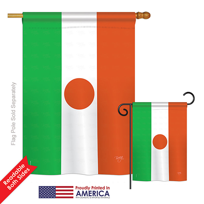 « niger of the world national flags », ensemble de 2 côtés en polyester vertical décoratif