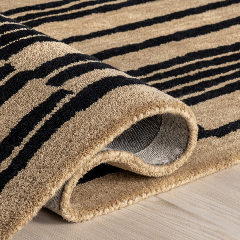 Tara Striped Wool Area Rug, Rectangle 8' x 10'