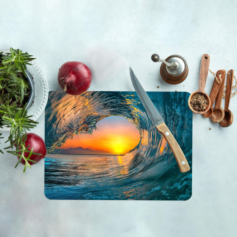 Planche à découper Ocean Wave Landscape, 11 po x 15 po
