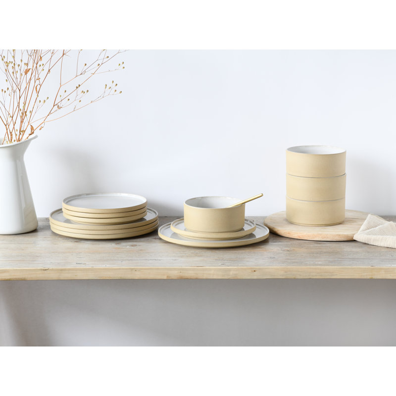 Creatable, 21531, Futuro White Sand, 12-Piece Plate Set