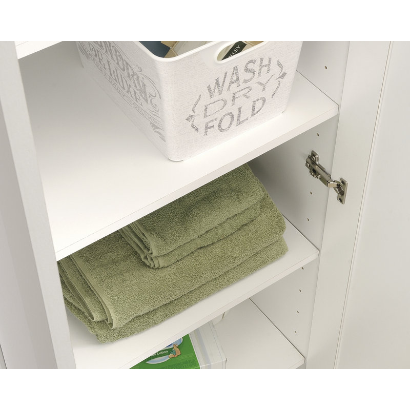 Soft White Tall Kitchen Storage Cabinet with Adjustable Shelves