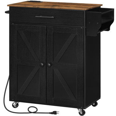 Laimondas 34.3" Kitchen Island with Storage and Power Outlet by Gracie Oaks