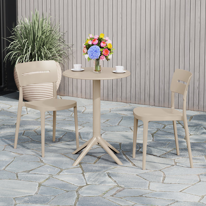 Ensemble repas extérieur 2 personnes, Beige