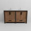 Ensemble de meuble-lavabo double avec plateau en marbre de culture et robinet-1363211802