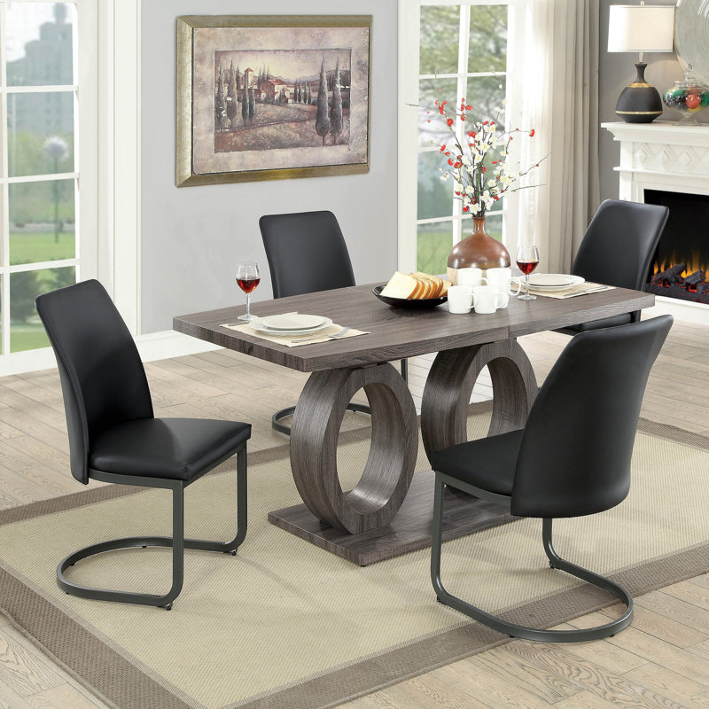 Paquette 4 - Person Pedestal Dining Set