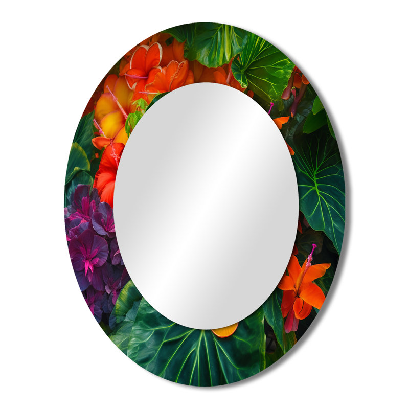 Miroir mural ovale Vibrantly Happy Blossoming, 43 po x 33 po