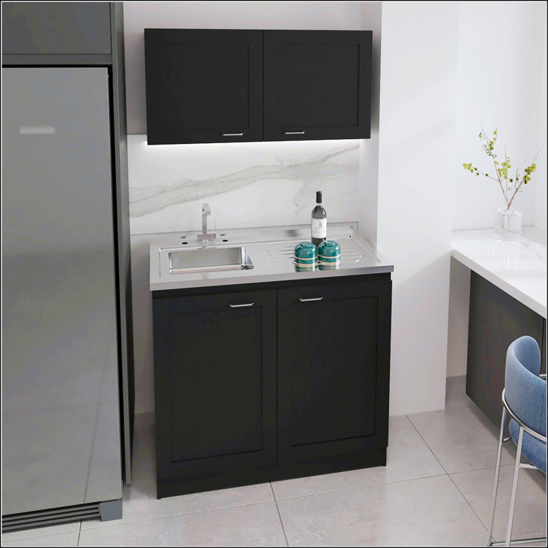 2-Piece Rectangle Cabinet, Black