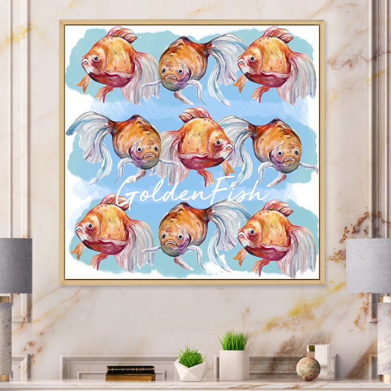 " Fish III ", 30" H x 30" W x 1" D, Natural Floater Framed
