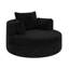 Fauteuil demi-tonneau pivotant à 360 ° - Chai de canapé rond surdimensionné, méridienne moderne rembourrée à assise profonde en chenille