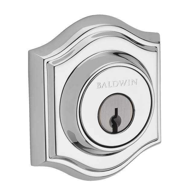 Traditional Arch Double Cylinder Deadbolt, Polished Chrome, Keyed Different, Yes