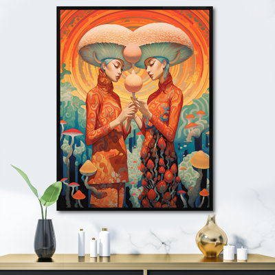 Orange surréalisme, robe de chambre pour femme
