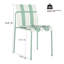 Ensemble de salle à manger ergonomique rayé - Pp et métal imperméables - Polyvalence intérieure / extérieure moderne