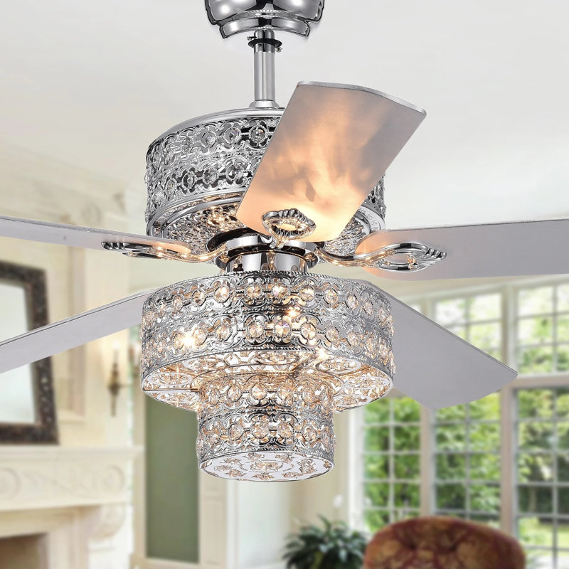 Parma 52'' Ceiling Fan with Light Kit, Remote Switch