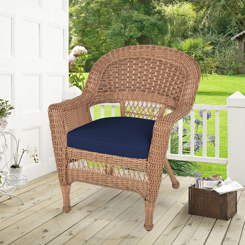 Arliss Steel Outdoor Lounge Chair, Blue, Honey