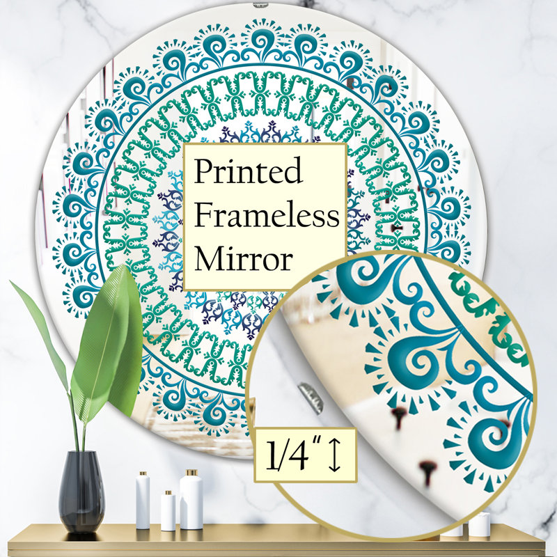 Miroir d'appoint mural Mandala, H 23,6 po x l 23,6 po