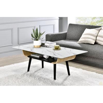 Table basse 47 po avec verre