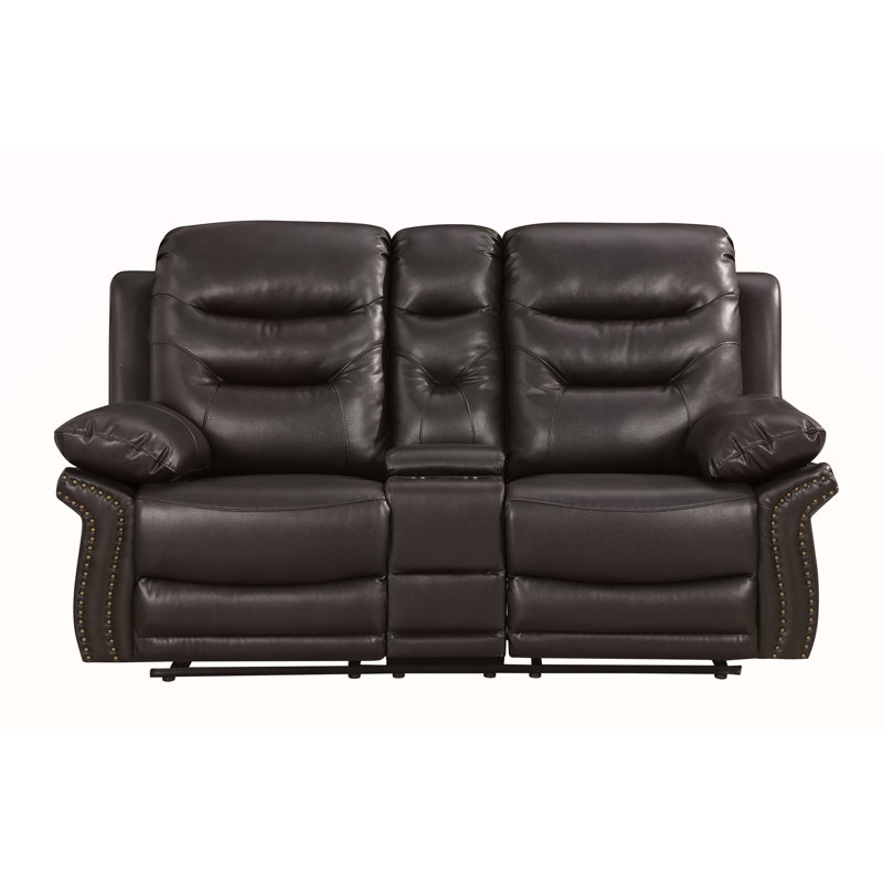 Causeuse inclinable en cuir Global United, Brun
