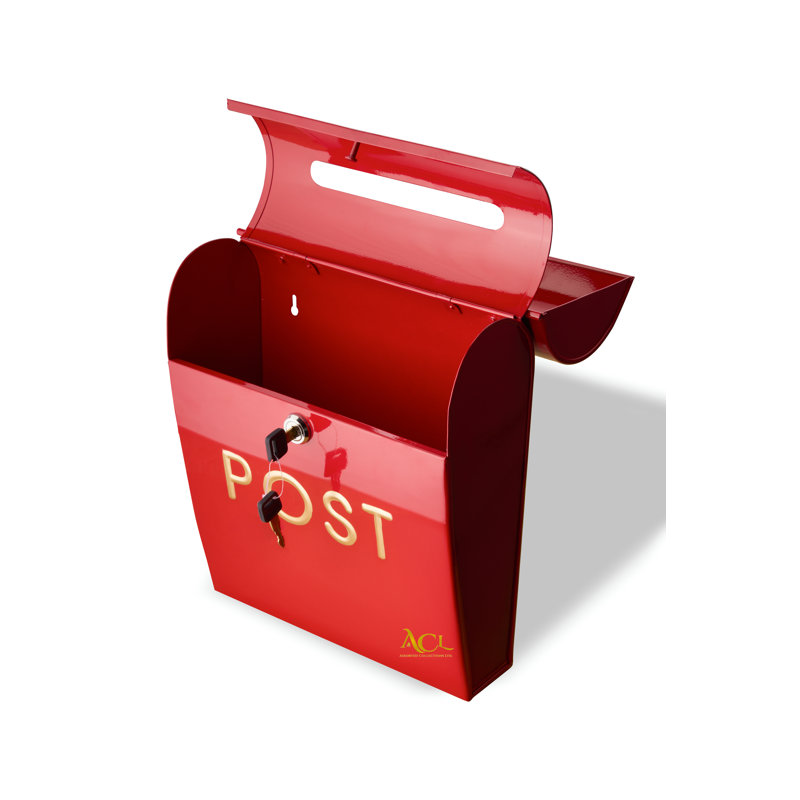 Buecker Aluminum Wall Mounted Post Box, Red, 38cm H x 30cm W x 12.5cm D