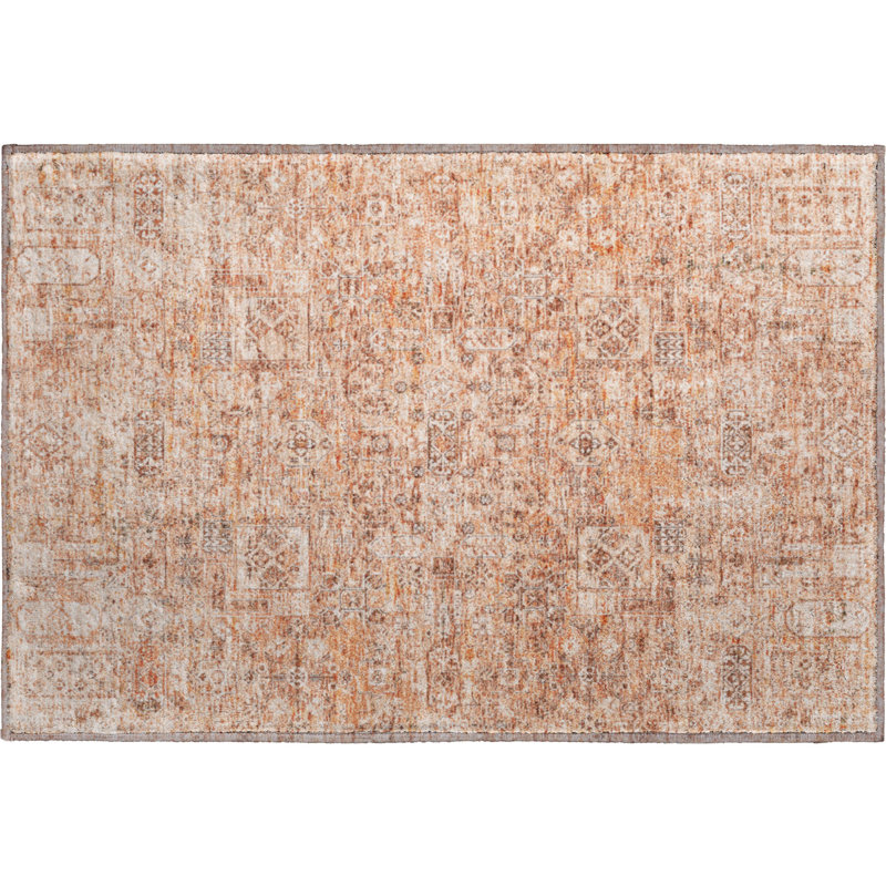 Tapis saumon de qualité supérieure lavable à la machine Cerrito AMF611, Rectangle 1 pi 8 po x 2 pi 6 po