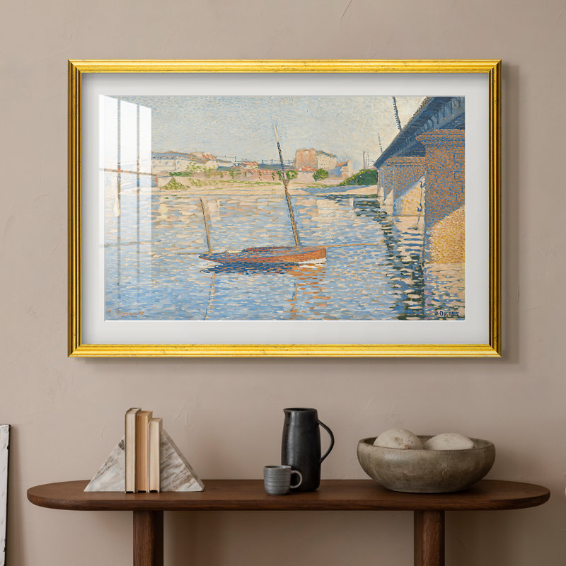 Le Clipper, Asnières, 1887-Paul Signac-Impression encadrée personnalisée, 16x22 INNER SIZE, Framed Print with Mat