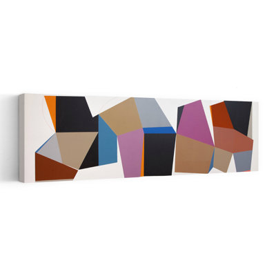 Geometric Colour Blocks by Ildefonso Martin - Wrapped Canvas Panoramic Print
