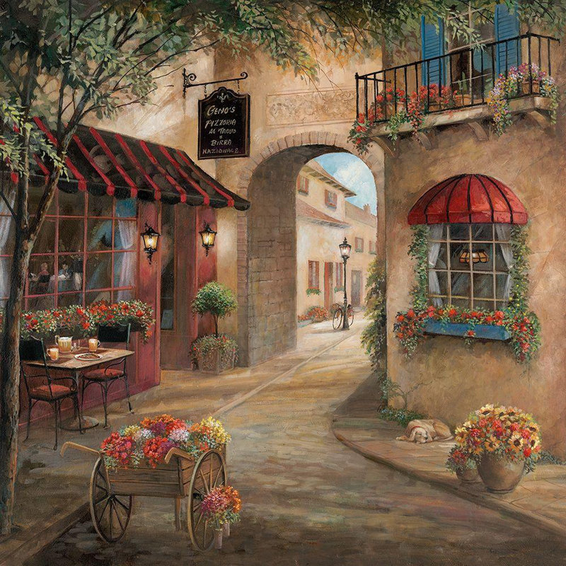 «Red Barrel Studio® Manning, Ruane», reproduction d'art sur toile tendue sous le titre: Ginos Pizzeria (détail)