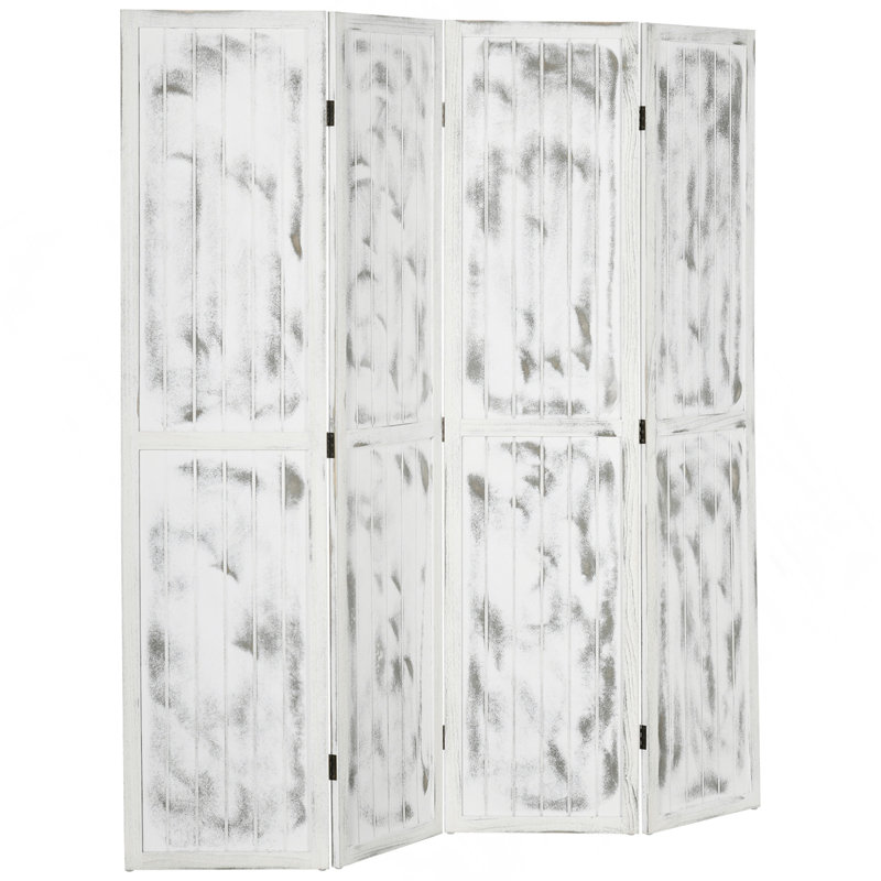 Paravent d'intimité à panneaux 4 panneaux 5,5 pi HOMcom, blanc