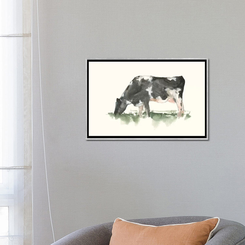 «Grazing Farm Animal II» par Ethan Harper - reproduction d'art, H 18 po x l 26 po x P 1,5 po, Toile avec cadre argenté