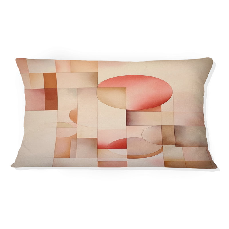 Coussin Peach and Yellow Minimalist Harmony VII - Abstract Minimalisme