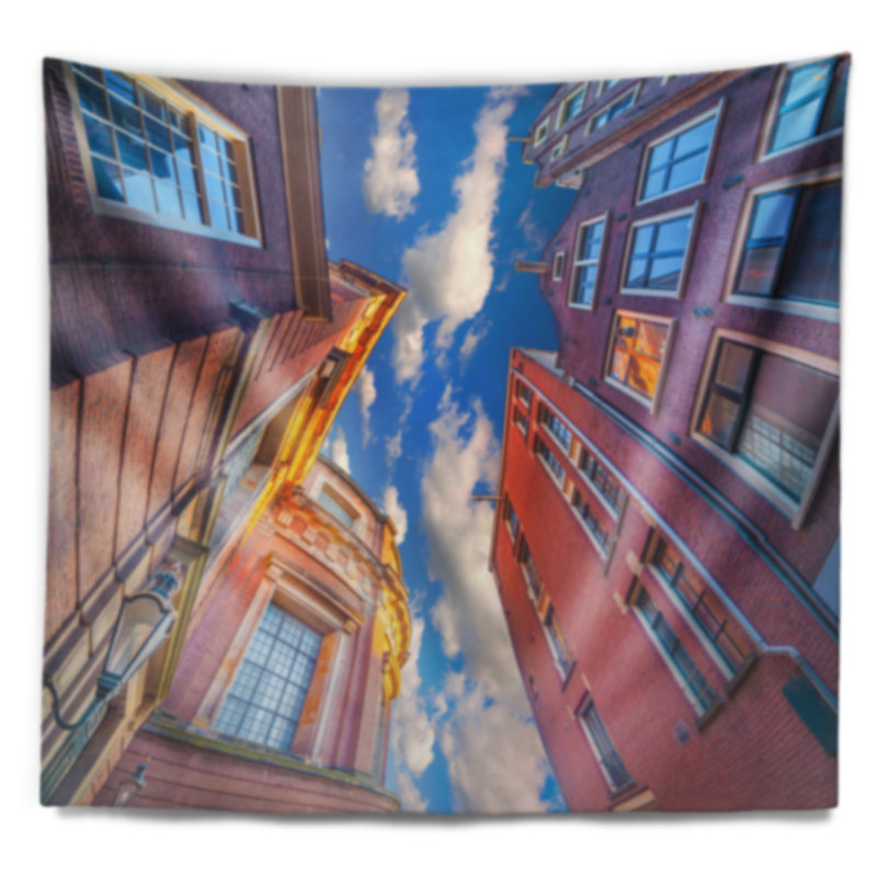 Tapisseriee en polyester à l’architecture néerlandaise avec accessoires suspendus inclus, H 68 po x l 80 po