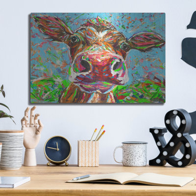 Luxe Metal Art Cow From Another Planet 1 By Caro  Cow From Another Planet 1  by Carolee Vitaletti