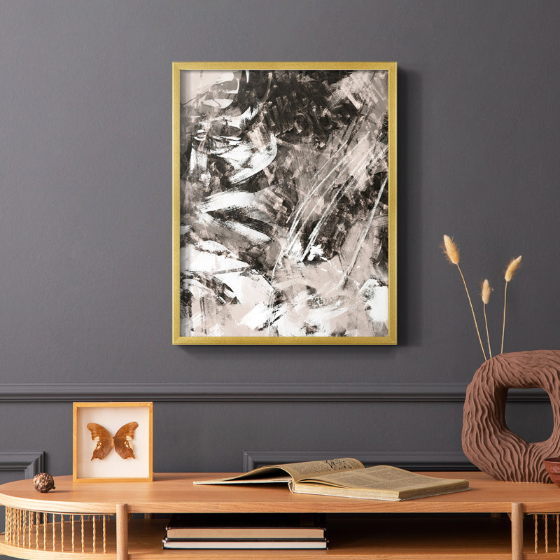 «Blush Blackboard II», reproduction encadrée - bois massif, Or, H 20 po x l 16 po