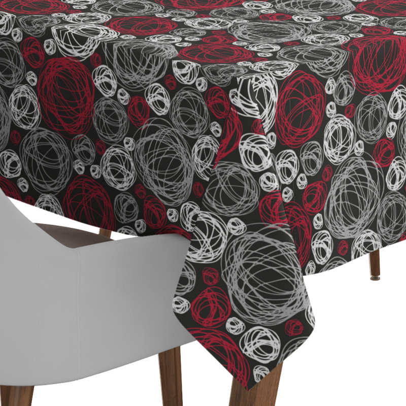 Nappe Dunwich, Noir / rouge / gris, 104 po x 60 po