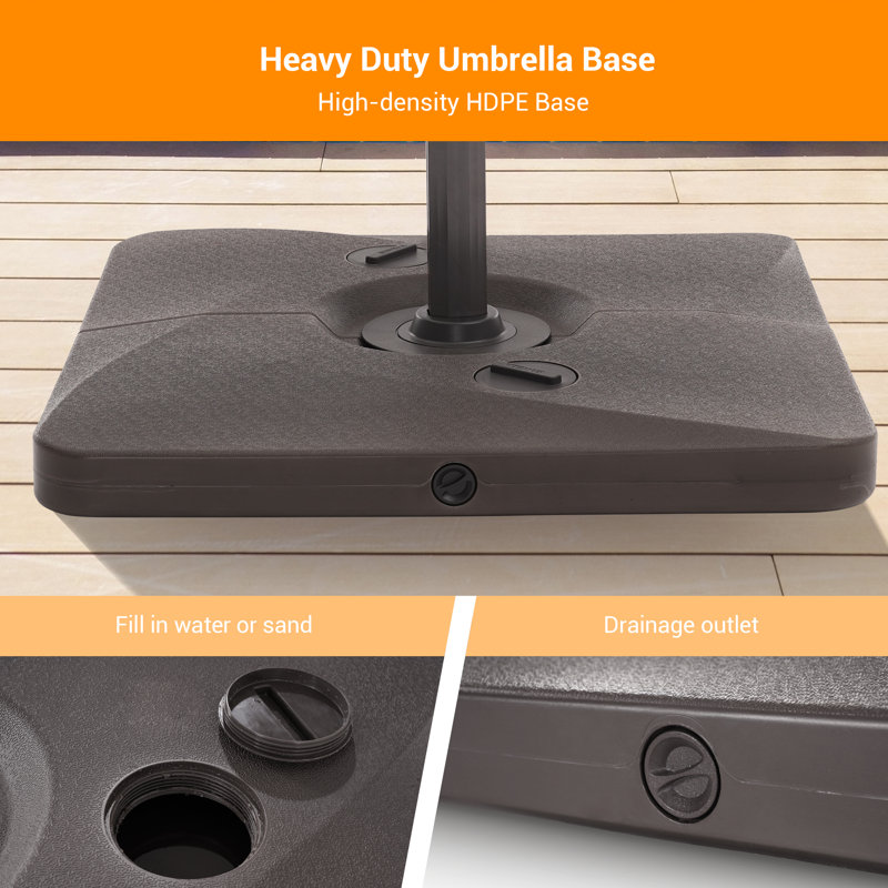Parasol en porte-à-faux 132 po Derontae, gris