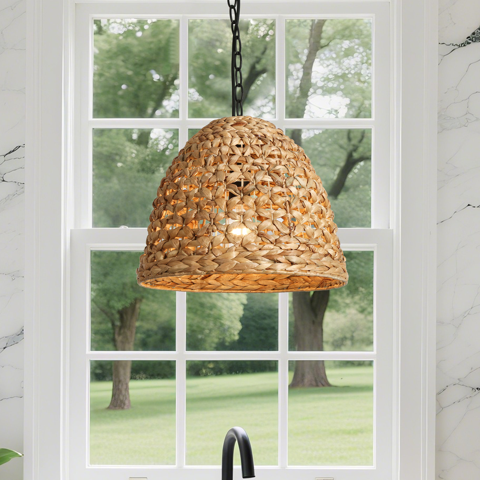 Jax Dimmable Rattan Single Light Pendant