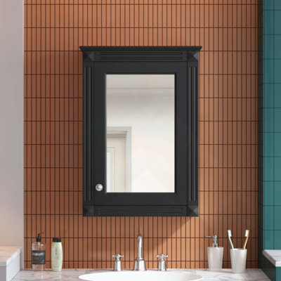 Armoire de rangement de salle de bain murale avec miroir, armoire à pharmacie avec tablette réglable en hauteur, armoire de rangement au-dessus de la toilette